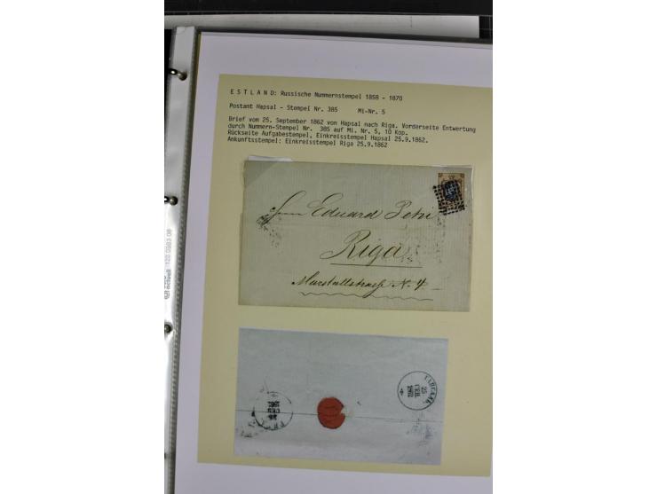 1858/77, Spezialsammlung der Punktnummernstempel auf 72 Briefen und 115 Marken/Briefstücken mit Entwertungen des zaristischen