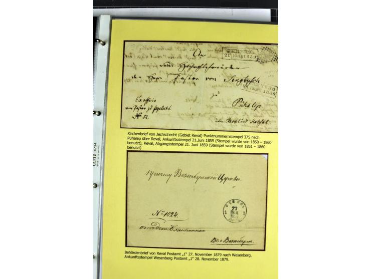 1858/77, Spezialsammlung der Punktnummernstempel auf 72 Briefen und 115 Marken/Briefstücken mit Entwertungen des zaristischen