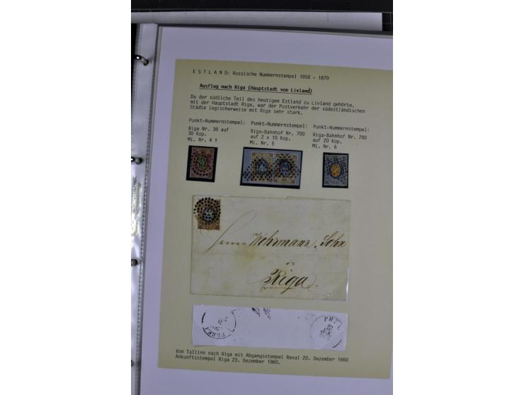 1858/77, Spezialsammlung der Punktnummernstempel auf 72 Briefen und 115 Marken/Briefstücken mit Entwertungen des zaristischen