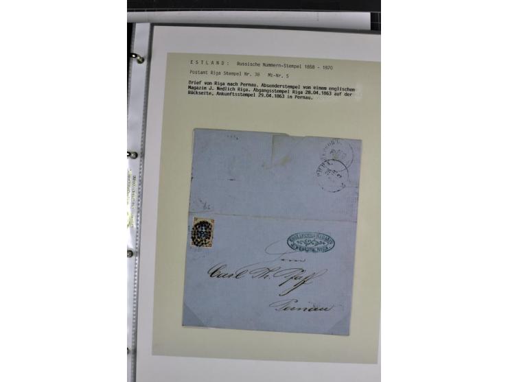 1858/77, Spezialsammlung der Punktnummernstempel auf 72 Briefen und 115 Marken/Briefstücken mit Entwertungen des zaristischen