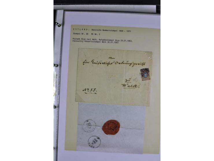 1858/77, Spezialsammlung der Punktnummernstempel auf 72 Briefen und 115 Marken/Briefstücken mit Entwertungen des zaristischen
