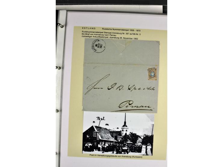 1858/77, Spezialsammlung der Punktnummernstempel auf 72 Briefen und 115 Marken/Briefstücken mit Entwertungen des zaristischen