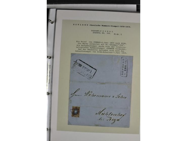 1858/77, Spezialsammlung der Punktnummernstempel auf 72 Briefen und 115 Marken/Briefstücken mit Entwertungen des zaristischen