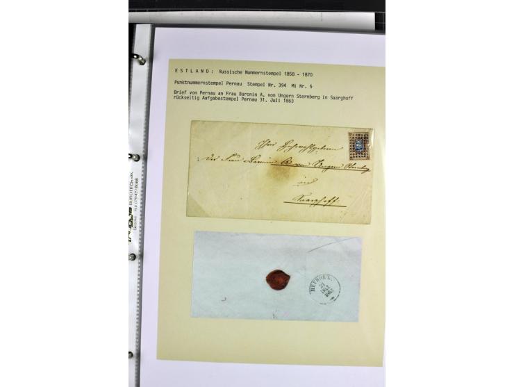 1858/77, Spezialsammlung der Punktnummernstempel auf 72 Briefen und 115 Marken/Briefstücken mit Entwertungen des zaristischen