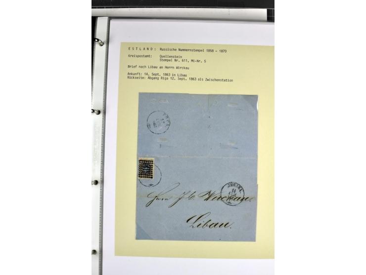 1858/77, Spezialsammlung der Punktnummernstempel auf 72 Briefen und 115 Marken/Briefstücken mit Entwertungen des zaristischen