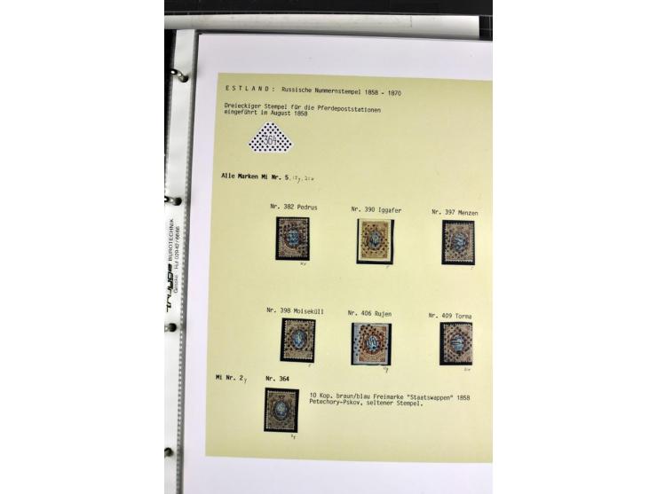 1858/77, Spezialsammlung der Punktnummernstempel auf 72 Briefen und 115 Marken/Briefstücken mit Entwertungen des zaristischen