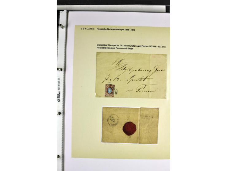 1858/77, Spezialsammlung der Punktnummernstempel auf 72 Briefen und 115 Marken/Briefstücken mit Entwertungen des zaristischen