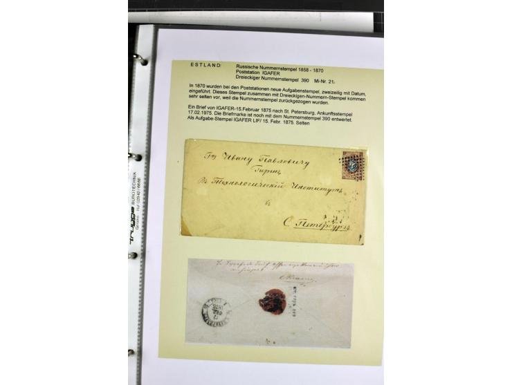 1858/77, Spezialsammlung der Punktnummernstempel auf 72 Briefen und 115 Marken/Briefstücken mit Entwertungen des zaristischen