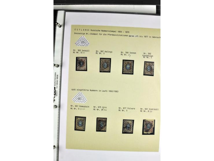 1858/77, Spezialsammlung der Punktnummernstempel auf 72 Briefen und 115 Marken/Briefstücken mit Entwertungen des zaristischen