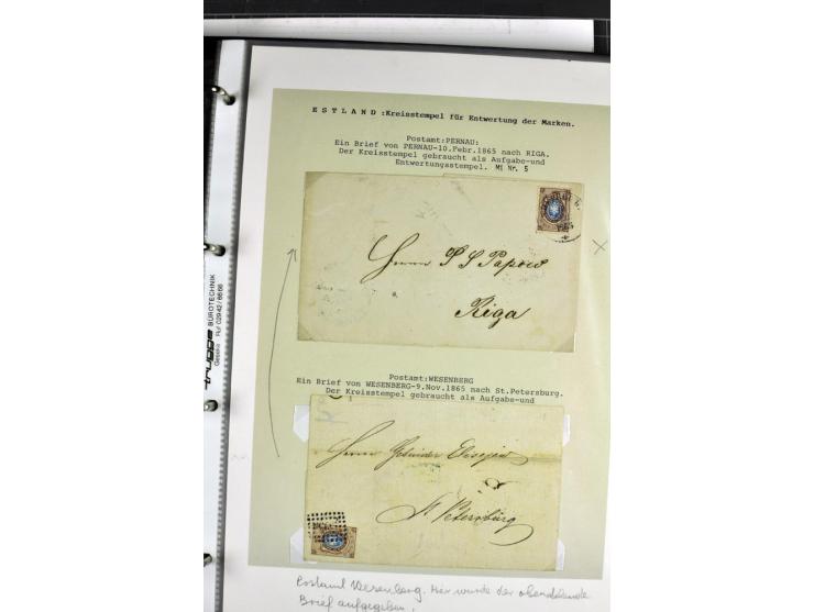 1858/77, Spezialsammlung der Punktnummernstempel auf 72 Briefen und 115 Marken/Briefstücken mit Entwertungen des zaristischen