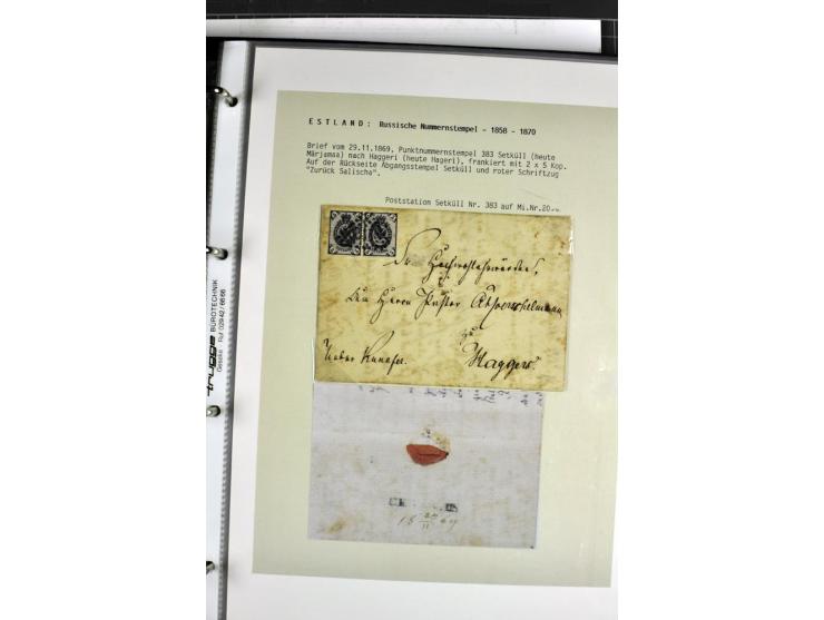 1858/77, Spezialsammlung der Punktnummernstempel auf 72 Briefen und 115 Marken/Briefstücken mit Entwertungen des zaristischen
