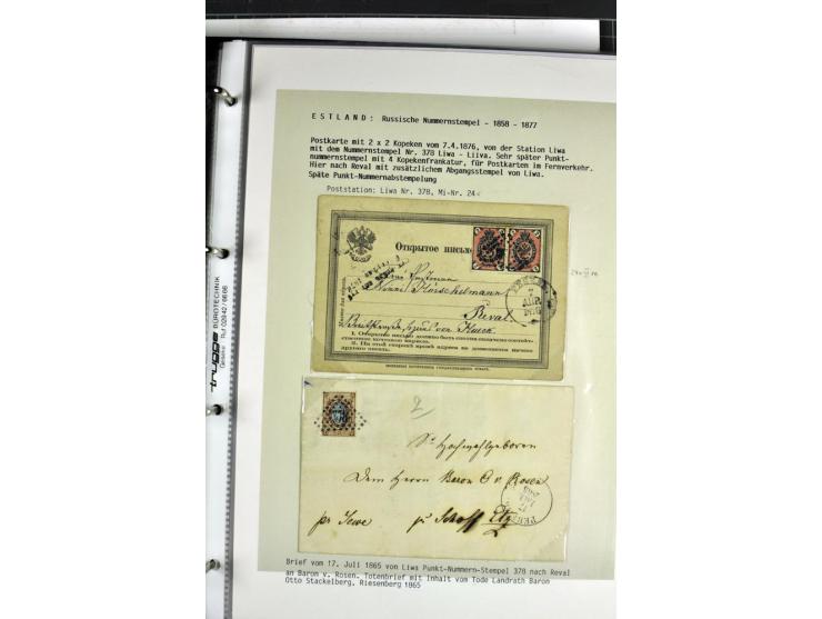 1858/77, Spezialsammlung der Punktnummernstempel auf 72 Briefen und 115 Marken/Briefstücken mit Entwertungen des zaristischen
