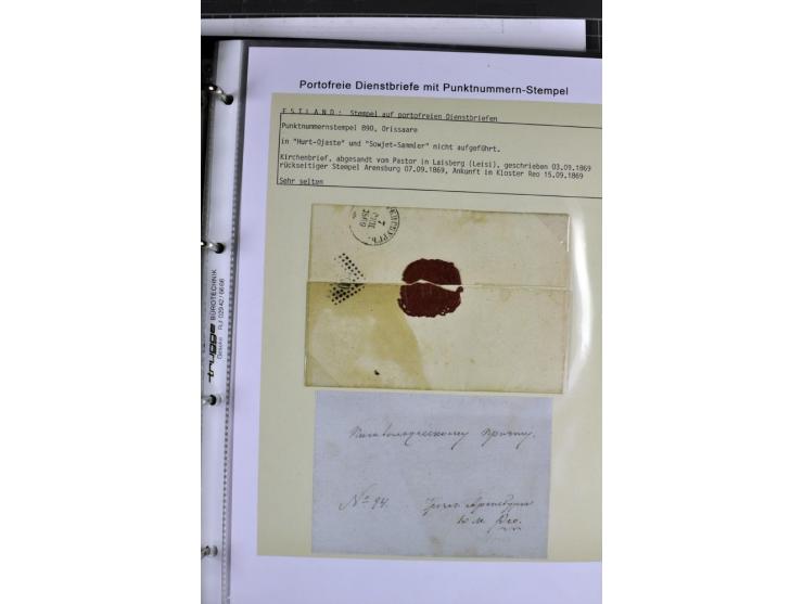 1858/77, Spezialsammlung der Punktnummernstempel auf 72 Briefen und 115 Marken/Briefstücken mit Entwertungen des zaristischen