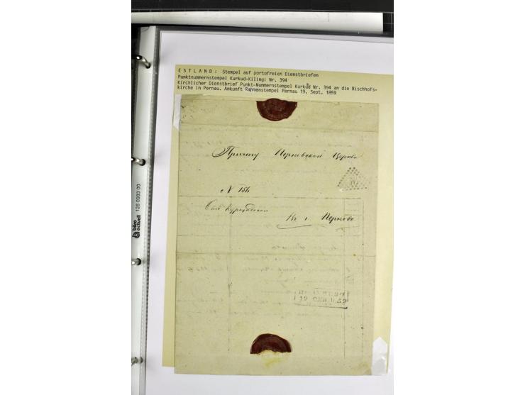 1858/77, Spezialsammlung der Punktnummernstempel auf 72 Briefen und 115 Marken/Briefstücken mit Entwertungen des zaristischen
