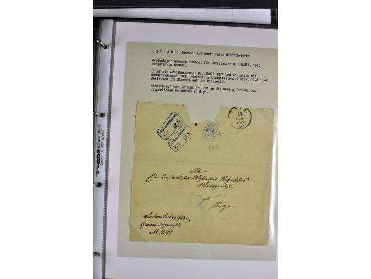 1858/77, Spezialsammlung der Punktnummernstempel auf 72 Briefen und 115 Marken/Briefstücken mit Entwertungen des zaristischen