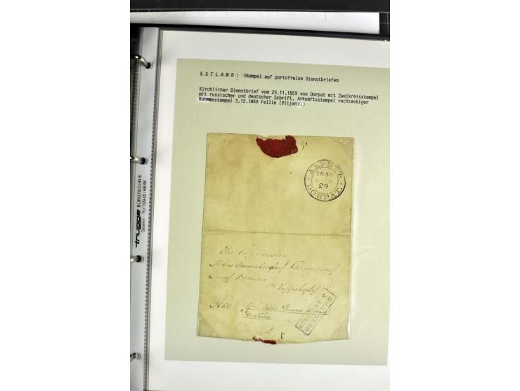 1858/77, Spezialsammlung der Punktnummernstempel auf 72 Briefen und 115 Marken/Briefstücken mit Entwertungen des zaristischen