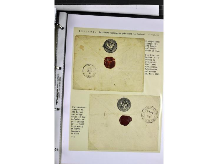 1858/77, Spezialsammlung der Punktnummernstempel auf 72 Briefen und 115 Marken/Briefstücken mit Entwertungen des zaristischen