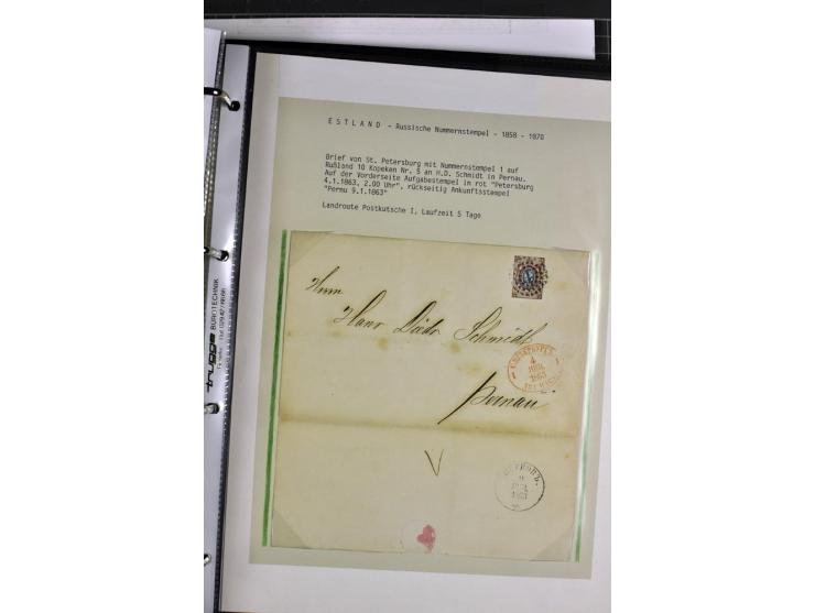 1858/77, Spezialsammlung der Punktnummernstempel auf 72 Briefen und 115 Marken/Briefstücken mit Entwertungen des zaristischen