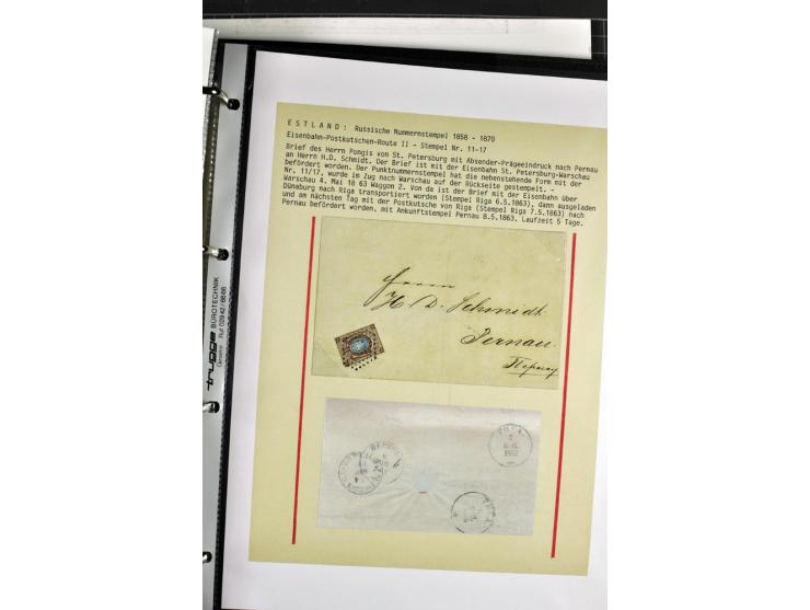 1858/77, Spezialsammlung der Punktnummernstempel auf 72 Briefen und 115 Marken/Briefstücken mit Entwertungen des zaristischen
