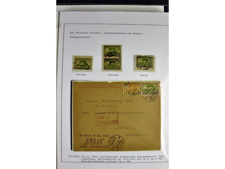 1918/40, postfrische, ungebrauchte und gestempelte Sammlung mit Briefen, Karten und Ganzsachen, dabei u.a. Mi.-Nr. 43-44A ung