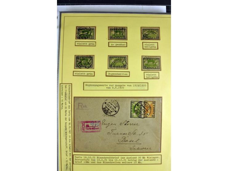 1918/40, postfrische, ungebrauchte und gestempelte Sammlung mit Briefen, Karten und Ganzsachen, dabei u.a. Mi.-Nr. 43-44A ung