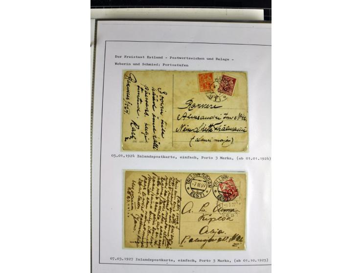 1918/40, postfrische, ungebrauchte und gestempelte Sammlung mit Briefen, Karten und Ganzsachen, dabei u.a. Mi.-Nr. 43-44A ung