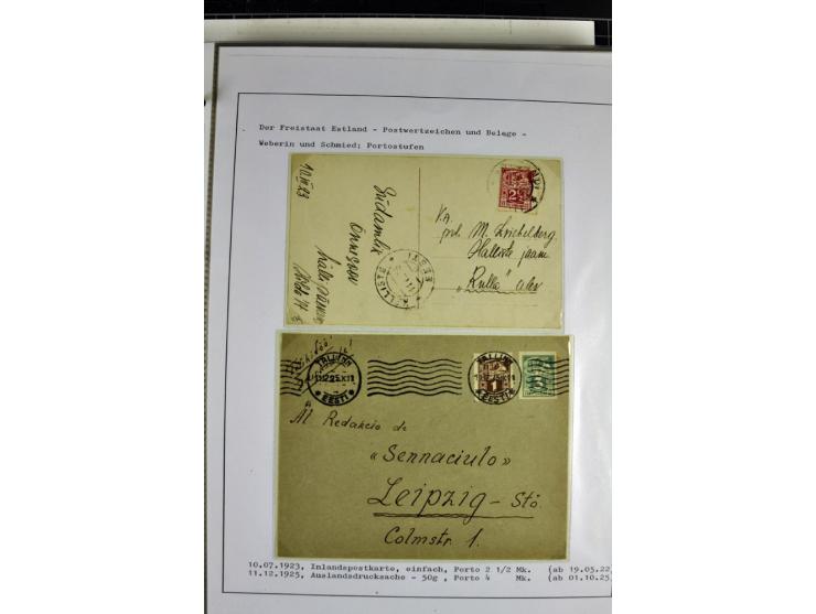 1918/40, postfrische, ungebrauchte und gestempelte Sammlung mit Briefen, Karten und Ganzsachen, dabei u.a. Mi.-Nr. 43-44A ung