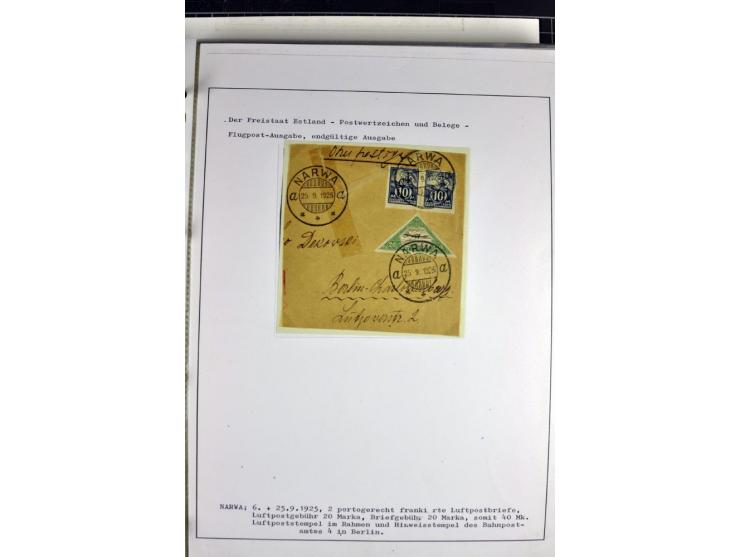 1918/40, postfrische, ungebrauchte und gestempelte Sammlung mit Briefen, Karten und Ganzsachen, dabei u.a. Mi.-Nr. 43-44A ung