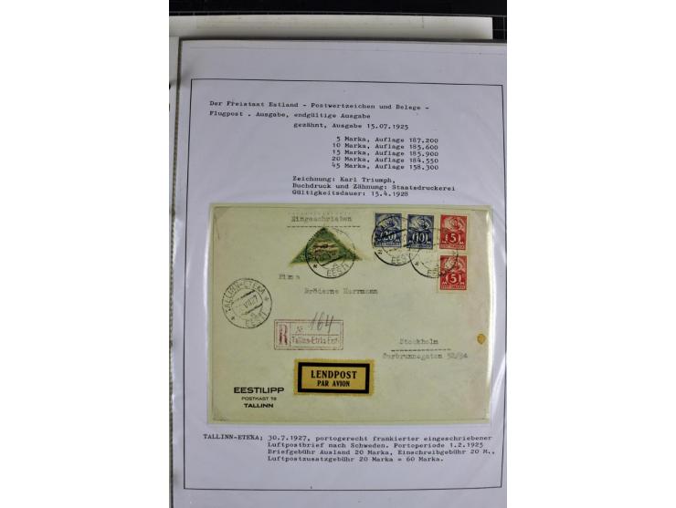 1918/40, postfrische, ungebrauchte und gestempelte Sammlung mit Briefen, Karten und Ganzsachen, dabei u.a. Mi.-Nr. 43-44A ung