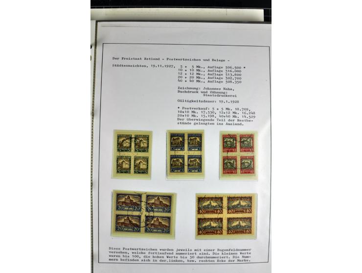 1918/40, postfrische, ungebrauchte und gestempelte Sammlung mit Briefen, Karten und Ganzsachen, dabei u.a. Mi.-Nr. 43-44A ung