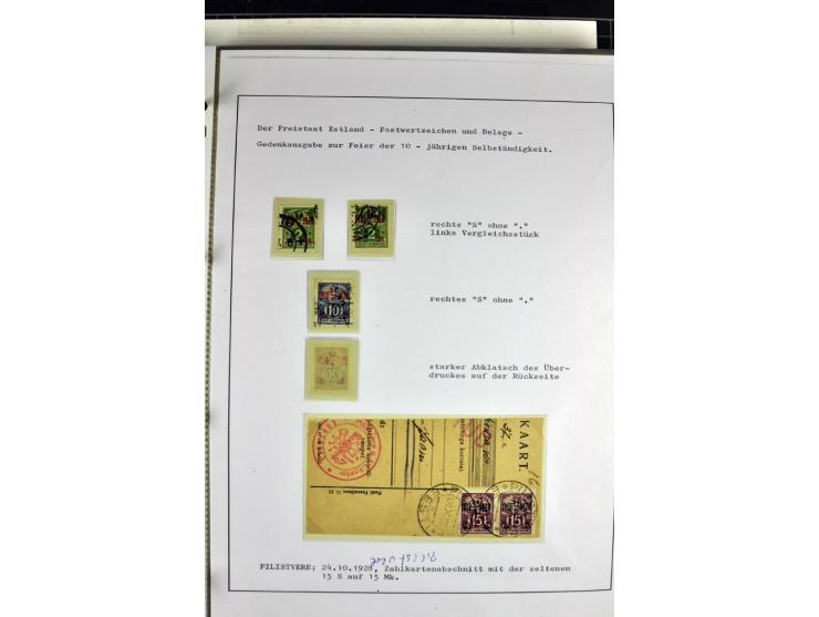 1918/40, postfrische, ungebrauchte und gestempelte Sammlung mit Briefen, Karten und Ganzsachen, dabei u.a. Mi.-Nr. 43-44A ung