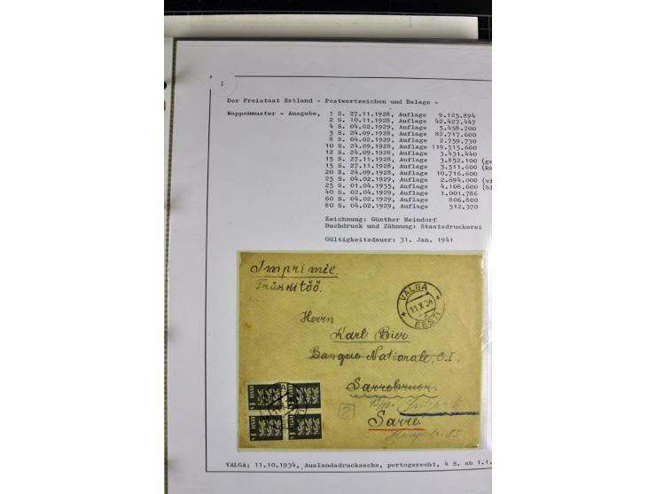 1918/40, postfrische, ungebrauchte und gestempelte Sammlung mit Briefen, Karten und Ganzsachen, dabei u.a. Mi.-Nr. 43-44A ung