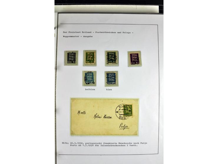 1918/40, postfrische, ungebrauchte und gestempelte Sammlung mit Briefen, Karten und Ganzsachen, dabei u.a. Mi.-Nr. 43-44A ung