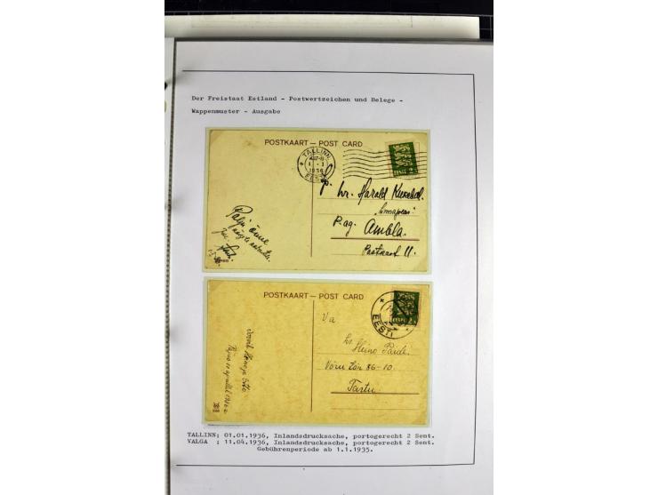 1918/40, postfrische, ungebrauchte und gestempelte Sammlung mit Briefen, Karten und Ganzsachen, dabei u.a. Mi.-Nr. 43-44A ung