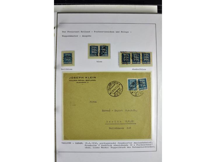 1918/40, postfrische, ungebrauchte und gestempelte Sammlung mit Briefen, Karten und Ganzsachen, dabei u.a. Mi.-Nr. 43-44A ung