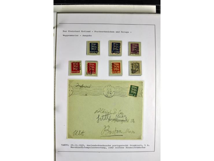 1918/40, postfrische, ungebrauchte und gestempelte Sammlung mit Briefen, Karten und Ganzsachen, dabei u.a. Mi.-Nr. 43-44A ung