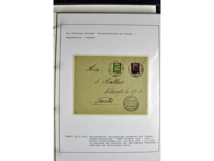1918/40, postfrische, ungebrauchte und gestempelte Sammlung mit Briefen, Karten und Ganzsachen, dabei u.a. Mi.-Nr. 43-44A ung