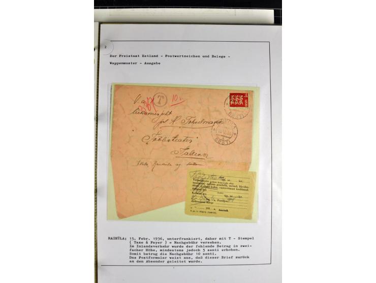 1918/40, postfrische, ungebrauchte und gestempelte Sammlung mit Briefen, Karten und Ganzsachen, dabei u.a. Mi.-Nr. 43-44A ung