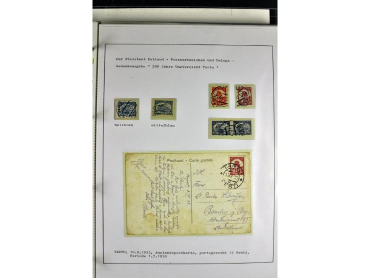 1918/40, postfrische, ungebrauchte und gestempelte Sammlung mit Briefen, Karten und Ganzsachen, dabei u.a. Mi.-Nr. 43-44A ung