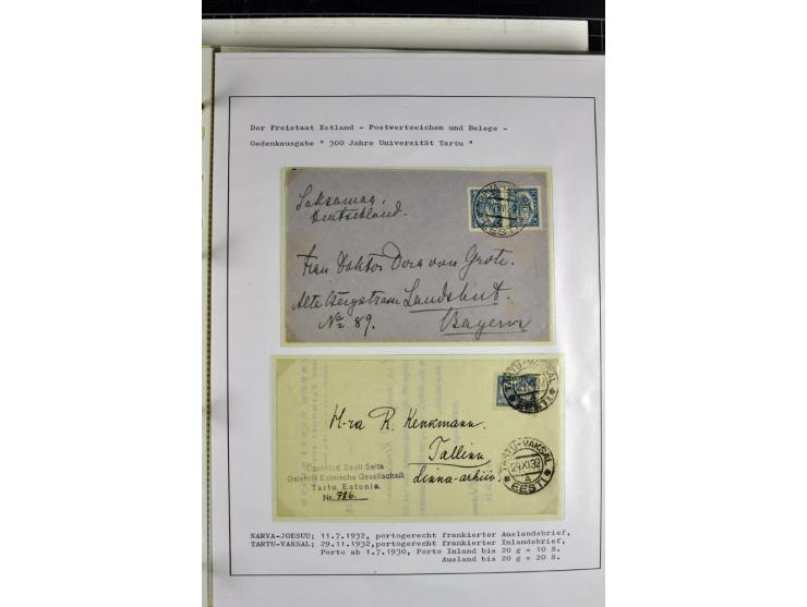 1918/40, postfrische, ungebrauchte und gestempelte Sammlung mit Briefen, Karten und Ganzsachen, dabei u.a. Mi.-Nr. 43-44A ung