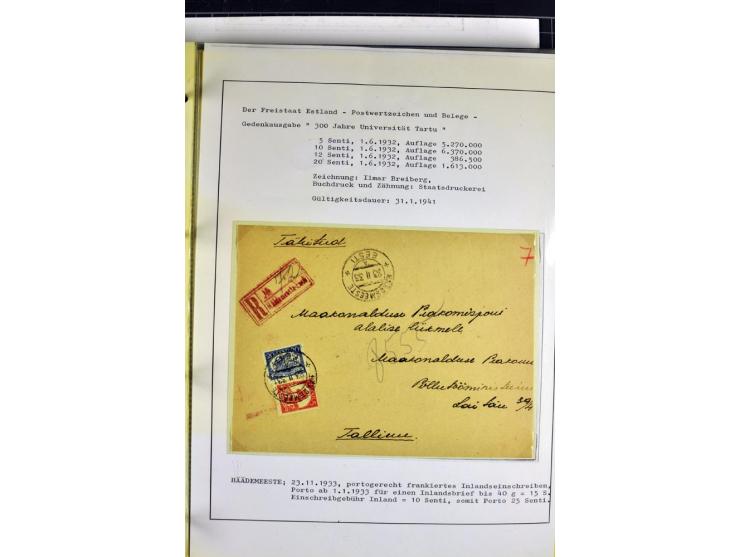 1918/40, postfrische, ungebrauchte und gestempelte Sammlung mit Briefen, Karten und Ganzsachen, dabei u.a. Mi.-Nr. 43-44A ung