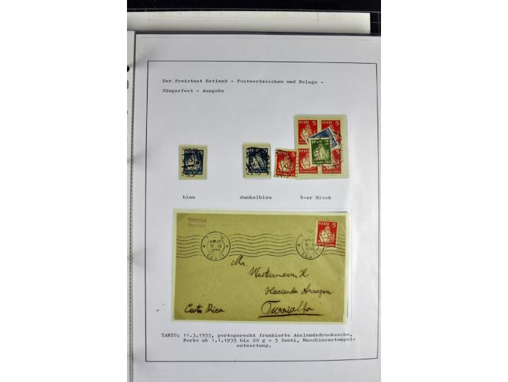 1918/40, postfrische, ungebrauchte und gestempelte Sammlung mit Briefen, Karten und Ganzsachen, dabei u.a. Mi.-Nr. 43-44A ung
