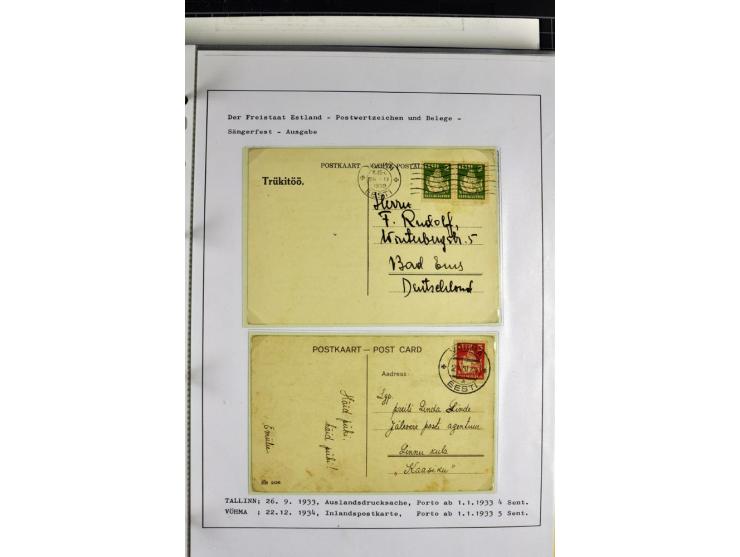 1918/40, postfrische, ungebrauchte und gestempelte Sammlung mit Briefen, Karten und Ganzsachen, dabei u.a. Mi.-Nr. 43-44A ung