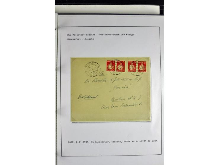 1918/40, postfrische, ungebrauchte und gestempelte Sammlung mit Briefen, Karten und Ganzsachen, dabei u.a. Mi.-Nr. 43-44A ung