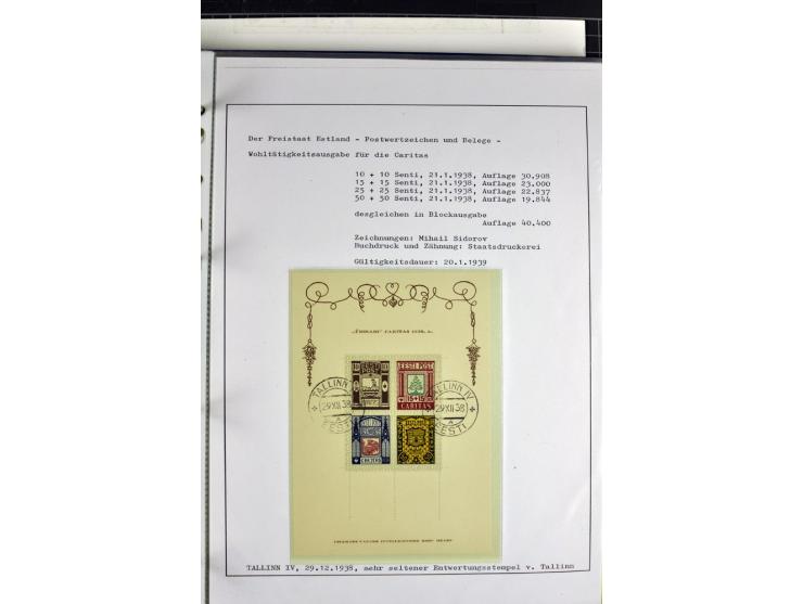 1918/40, postfrische, ungebrauchte und gestempelte Sammlung mit Briefen, Karten und Ganzsachen, dabei u.a. Mi.-Nr. 43-44A ung