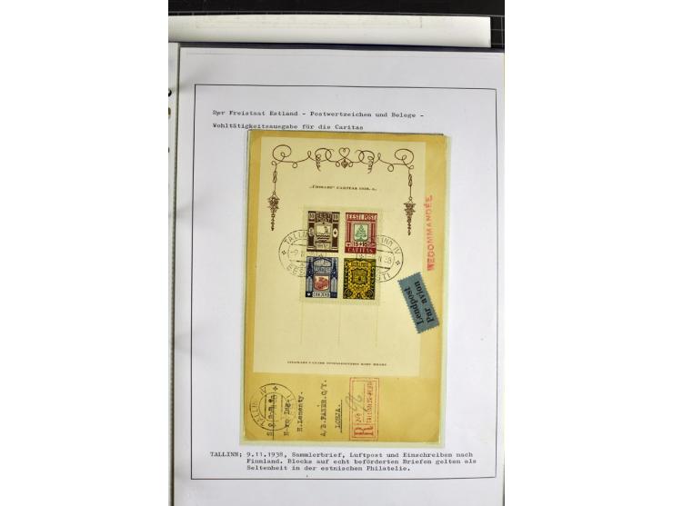 1918/40, postfrische, ungebrauchte und gestempelte Sammlung mit Briefen, Karten und Ganzsachen, dabei u.a. Mi.-Nr. 43-44A ung
