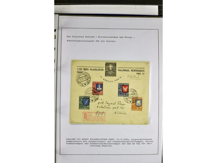 1918/40, postfrische, ungebrauchte und gestempelte Sammlung mit Briefen, Karten und Ganzsachen, dabei u.a. Mi.-Nr. 43-44A ung