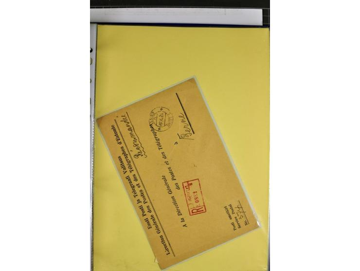 1918/40, postfrische, ungebrauchte und gestempelte Sammlung mit Briefen, Karten und Ganzsachen, dabei u.a. Mi.-Nr. 43-44A ung