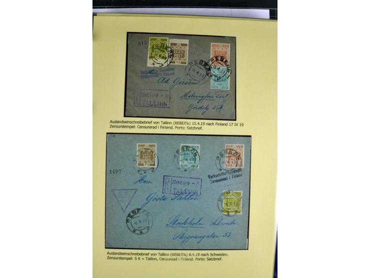 1918/40, postfrische, ungebrauchte und gestempelte Sammlung mit Briefen, Karten und Ganzsachen, dabei u.a. Mi.-Nr. 43-44A ung