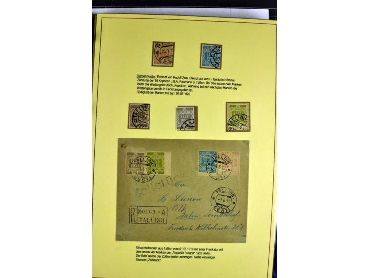 1918/40, postfrische, ungebrauchte und gestempelte Sammlung mit Briefen, Karten und Ganzsachen, dabei u.a. Mi.-Nr. 43-44A ung